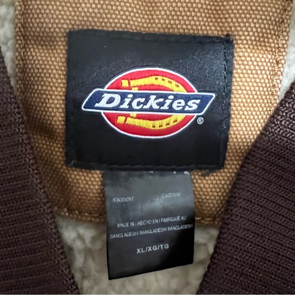 Dickies Stonewashed Vest sz XL Stonewashed Brown With Cozy Lining Nee With Tags - Picture 6 of 8
